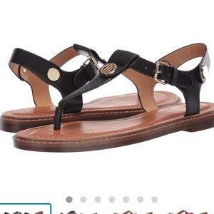 Tommy Hilfiger Black and Gold Sandal